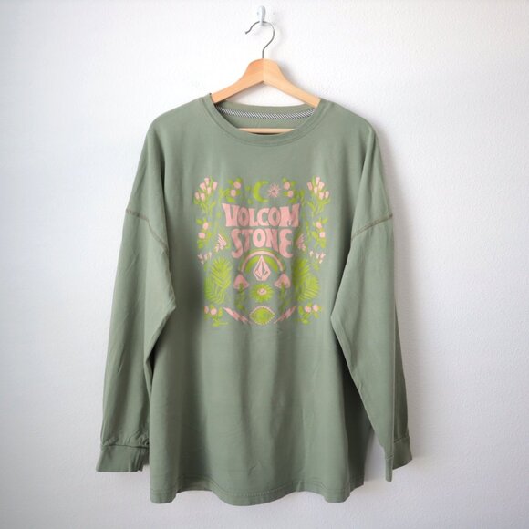 Volcom Stone Mushroom Butterfly Graphic Long Sleeve Tee | L - Picture 1 of 5